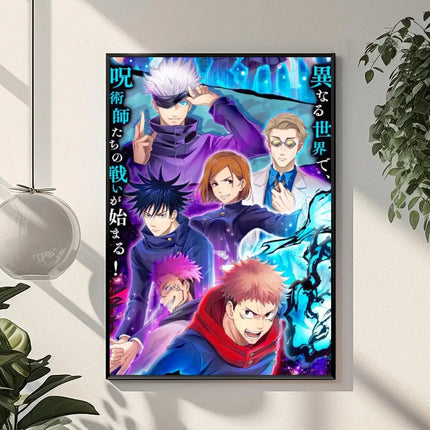 J-Jujutsu K-Kaisen Anime Poster Perfect Sticker Self Adhesive Wall Art Designed for Home Office Dining Spaces