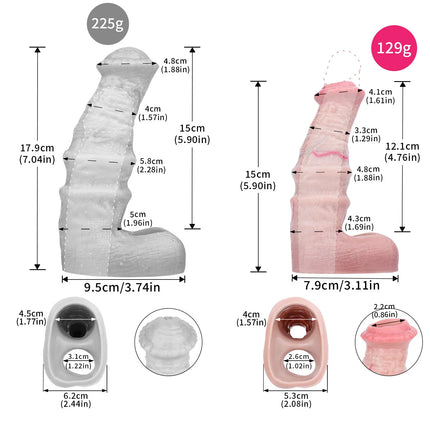 FAAK 14 styles Silicone Fantasy Horse Hollow Dildo Dog Large Knot Nude Penis Sleeve Size S M L Cock Enlarger Sex Toys For Men