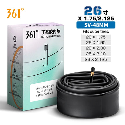361 Degrees Bike Inner Tube 33/48MM Schrader Valve Bicycle Tube MTB Bike Cycling Tire Tubes 12/14/16/18/20/22/24/26/27.5/29 Inch