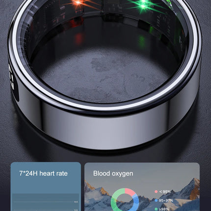 New R11 Smart Ring With Display Screen Gesture Control Health Heart Rate Sleep Monitor 5ATM Waterproof Sport Fitness Smart Ring
