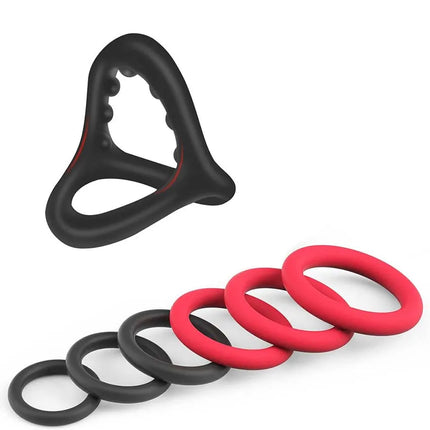 6pcs Silicone Penis Rings Set for Men Erection Enhancement Male Chastity Cock Rings Ejaculation Delay Adult Sex Toys