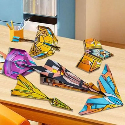 Funny Puzzle Children Creative Origami Paper Planes Folding DIY Parent-child Full Color Handicraft Toy Aircraft Educational Toy