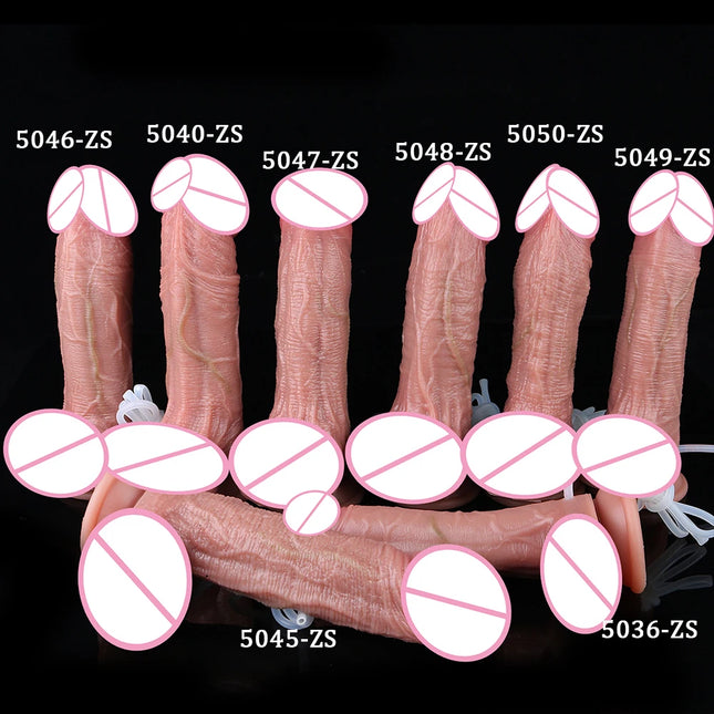 SXXY 8 Styles Double Layer Soft Silicone Squirt Dildo Strong Suction Cup Realistic Ejaculating Butt Plug Anal Plug Sex Toy