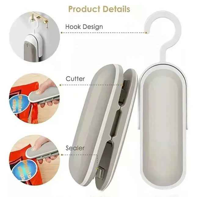 1 Pack Sealing Machine Mini Portable Sealing Clip Hand Pressure Heat Sealing Machine Food Fruit Snacks Preservation Small Tools