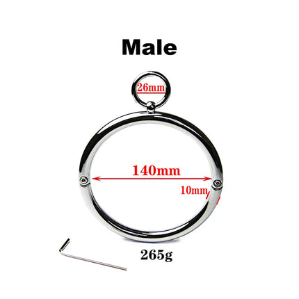Thick Stainless Steel Collar Male Female Metal Neck Sleeve Lock Slave Dog BDSM Erotic Flirt Adult Game Couple Sex Toys Men Women