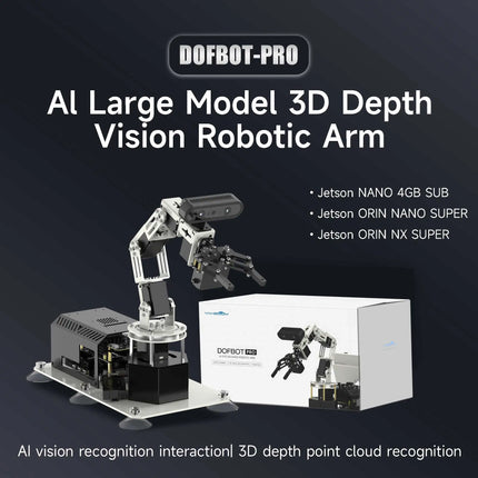 Yahboom DOFBOT PRO 6DOF Robotic Arm ROS Python Programming Learning Kit AI Large Model 3D Deep Point Cloud Recognition Gripping