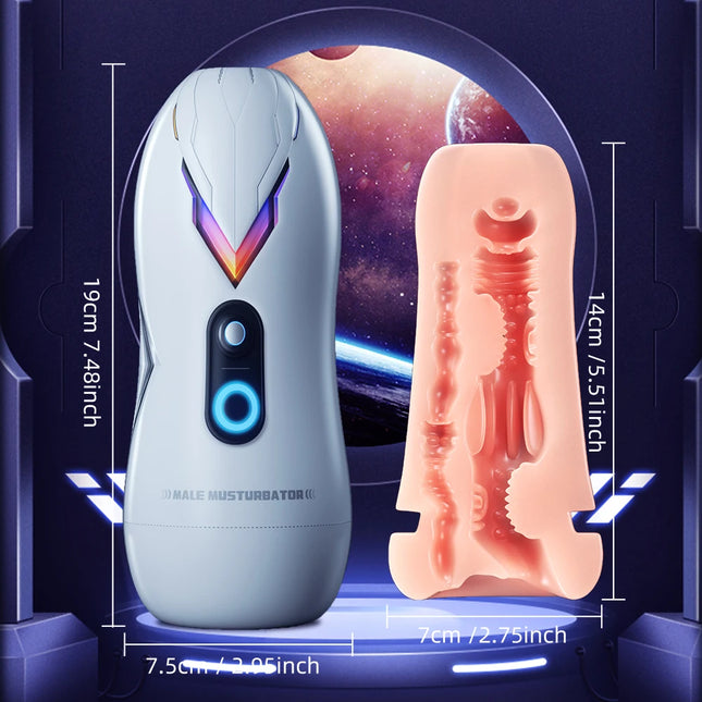 Male Masturbator Cup Realistic Vaginal Anus Dual Channel Vacuum Sucking Blowjob Pocket Masturbation Sex Toy for Men Adult Goods
