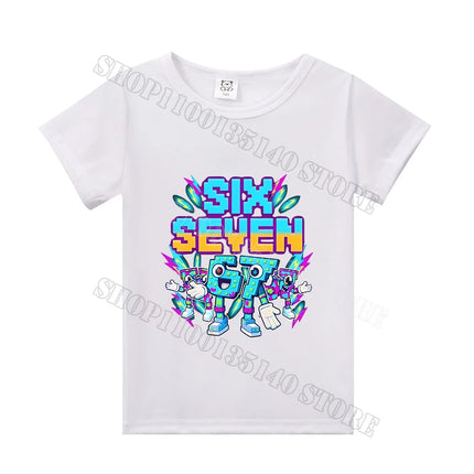 Steal A Brainrot Short Sleeve Children T-shirt 67 Six Seven Cotton Tops Tshirt Boys Girls Clothing Fashion Funny Meme T-shirts