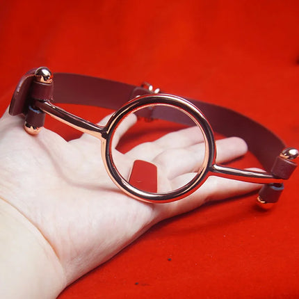BDSM Metal Ring Imprisoned Tongue Gag,Slave Deep Throat Gags,Submissive Bondage Restraints,Sex Toys for Couples,Adult Games