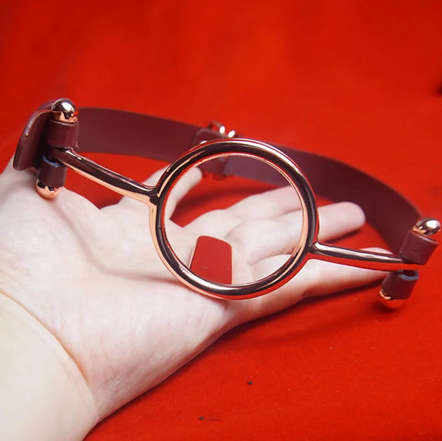 BDSM Metal Ring Imprisoned Tongue Gag,Slave Deep Throat Gags,Submissive Bondage Restraints,Sex Toys for Couples,Adult Games