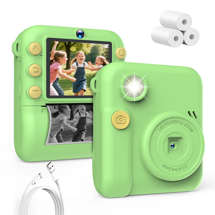 Kids Camera 1080P HD with Mini Thermal Printer Video Recorder Instant Print Photo Gift for Children
