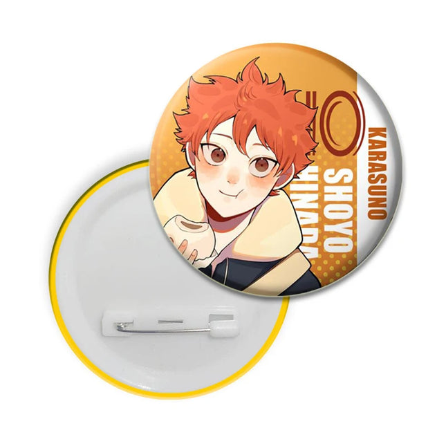 32/44/58mm Anime Haikyuu Snap-in Button Pins Figure Icon Badge  Round Handmade Brooches Breastpin for Backpack Clothes