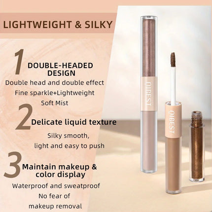 6pcs Liquid Eyeshadow Set,Pearly Glitter Matte Double Ended Eyeshadow,Pearly And Matte Finish,Smooth Delicate Texture Eyeshadow