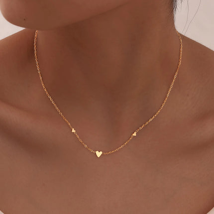 316L Stainless Steel Mini Heart Clavicle Chain Choker Necklace Women Chain Necklace Simple Jewelry