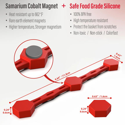 1pcs Air Fryer Magnet Clip Silicone Easy Clean Air Fryer Fixation Device Magnetic Buckle Removable High Temp Reusable