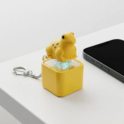 Funny Chicken Frog Keyboard Fidget Toys Keychain Finger Button Clicker Decompression Toys With Colorful Lights Rechargeable Toy
