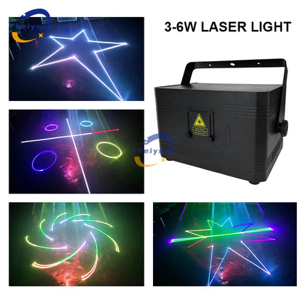 Ybeiyuan 3W 4W 5W 6W RGB Animation Laser Scanner Projector Stage Light DJ Disco Bar Club Party Wedding Christmas Effect Light