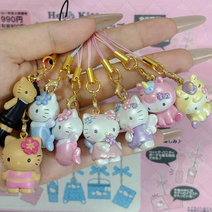 Sanrio Hello Kitty Blind Box Toys Cute MIni Black Skinned Long Legs Unicorn Mermaid Kt Cat Doll Pendant Toys Collect Ornaments