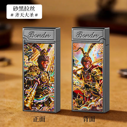 New Voice-controlled Embossed Alloy Kerosine Lighter,Intelligent Voice-controlled Ignition Open Flame Men's Personalized Lighter