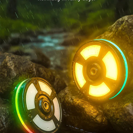 Rechargeable Waterproof Outdoor Camping Light Portable with Clip Hook Magnet RGB Ambiance Multifunctional for Camping