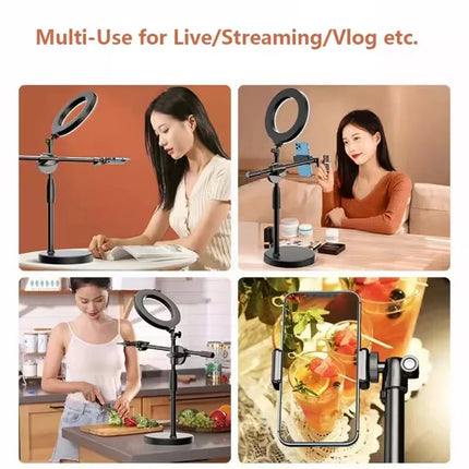 Overhead Tripod Table Tabletop Shooting Stand Tripods with Mobile Phone Holder Boom Arm for Smartphones Photography,Vlogging