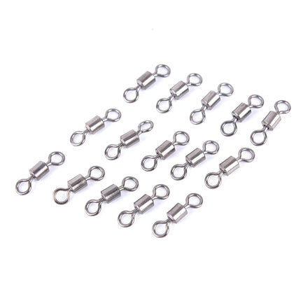 50PCS Fishing Bearing Rolling Swivel Solid Ring Lures Connector 11 Size