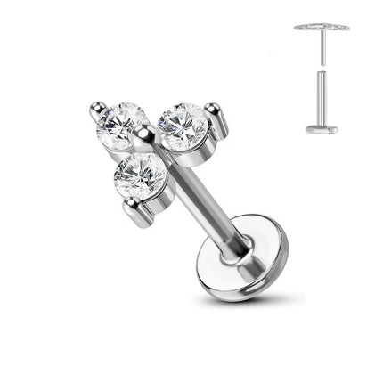 ASTM F136 G23 Titanium Flower Threadless Earring Piercing Petals Leaf Heart Butterfly Pin Daith Conch Push in Labret Stud