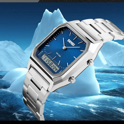 SKMEI Luxury Digital Quartz Watch for Men Sports Chronograph Waterproof Mens Wristwatches Stainless Steel 1612 reloj hombre 1220