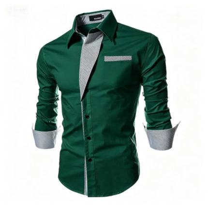 2026 Men's Long Sleeved Casual Shirt, Striped Slim Fit Men's Shirt, Fashionable Section Color, Plus Size, Diverse Colors