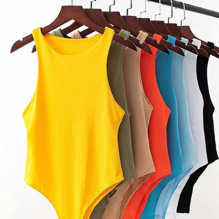 2025 summer solid sexy bodycon women bodysuits female 8 color green slim casual bodysuit chic lady club short playsuits femme