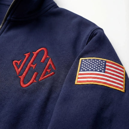 2026 Pullover Embroidered Sweatshirt Y2K Retro Stand Collar Quarter Zip Casual Sports Streetwear Men's Unisex