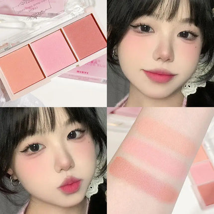 Natural 3 Colors Face Blush Powder Cheek  Cheek Tint Matte Cosmetics Blusher Face Up Make Brightens The appearance And The Color