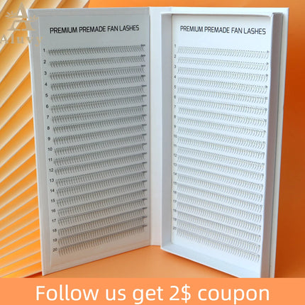 800/1600 Fans Narrow Premade Lash Tray 3D 6D 8D 10D Russian Volume Pointy Thin Base Promade  Fans Eyelash Extensions Supplier