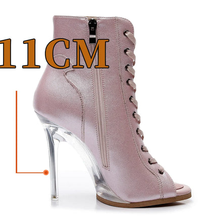 2023 New Fashion Women Heels  Lace-up Boot Stilettos Jazz Dance Lady Shoes For Latin Dancing Outdoor Sexy Stilettos Plus Size