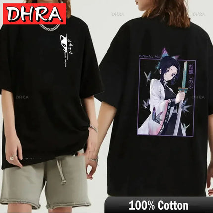 Japanese Anime Demon Slayer Graphic Zenitsu Shinobu T-Shirt Fashion Tanjiro Inosuke Zenitsu Womens T Shirt Men Tees Nezuko Tops