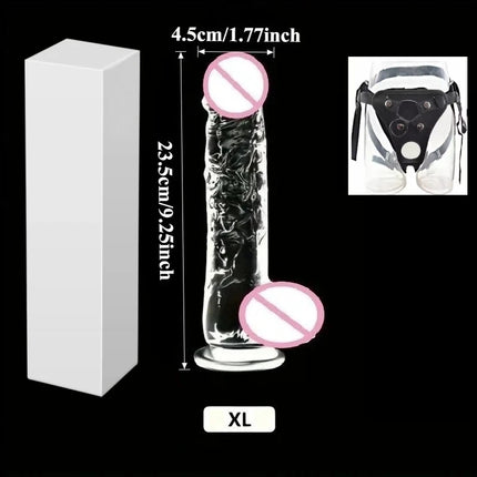 Realistic Black Wear Strap on Anal Plug G-Spot Masturbators Suction Cup Big Dildos Butt Plug Long Dick Adult Sex Toy for Women18