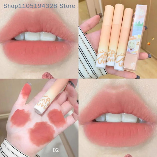 [HB]Cappuvini Pumpkin Apricot Lip Mud Velvet Lip Cream Matte Texture Lipstick Overlay Base Color Rose Orange Lip Gloss Tint
