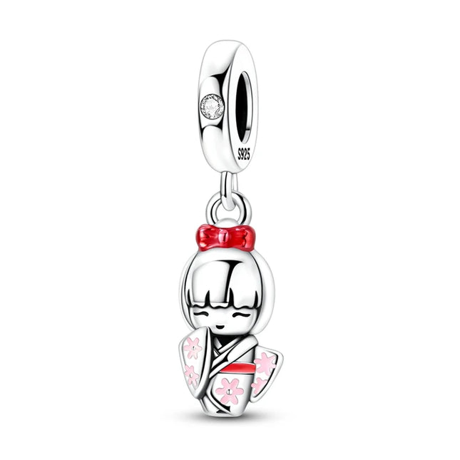 925 Sterling Silver Charms Mother Girl Boy Family Life Pendant Beads Fit Original Bracelet Necklace Diy Charm Women's Party Gift