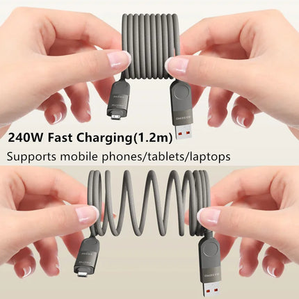 4-in-1 PD Cable 240W Super Fast Charging Multiple Functions For iPhone Xiaomi Huawei iPad Notebook Tablet Mobile Phone Samsung