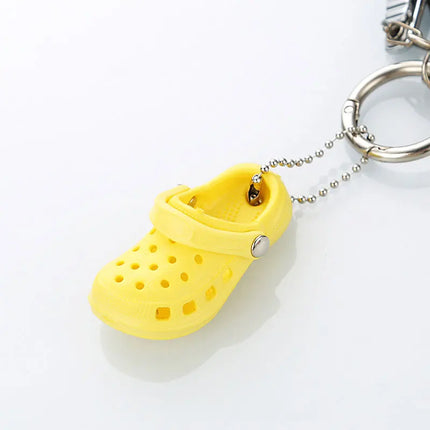 3D New Mini Shoes Shape Keychain PVC Shoe Charms For Clogs Accessories Women Beach Bag Sandals Buckle Pin DIY Jewelry Decoration