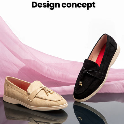 CHCH Women's Flat Shoes Autumn New Anti Velvet Single Shoes Classic Round Head Women's loafers