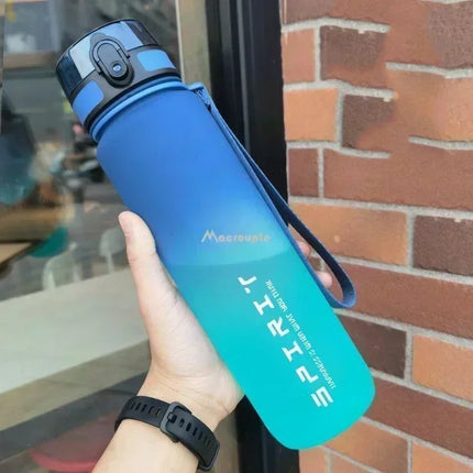 0.5/1 Liter Large Capacity Sports Water Bottle Leak Proof Colorful Plastic Cup Drinking Outdoor Travel Portable Gym Fitness Jugs