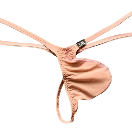Men's Ice Silk Low-Waist Thong Underwear with Thin Straps Sexy Large Bag Briefs New Arrival  Men's Underwear