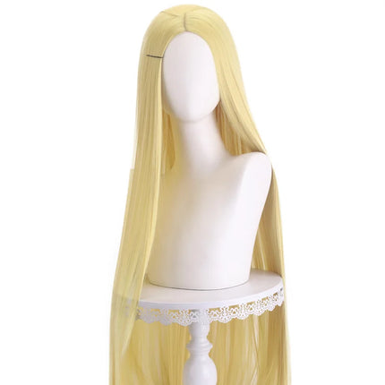 Long Straight Cosplay Wig Centre Parting Central Split Blond Pink Red Purple Heat Resistant Synthetic Hair Wigs