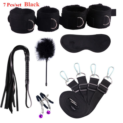 Sex Toys For Woman Men BDSM Bondage Set Under Mattress Erotic Restraint Handcuffs Ankle Cuffs Eye Mask Adults Games for Couples