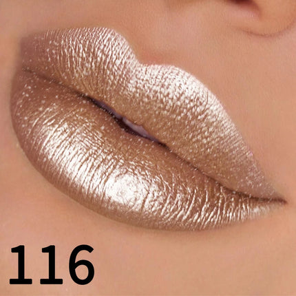1PC glitter metallic lipstick finish hydrating 19 colors red pink sparkling highly pigmented lip tints  lips makeup gifts cosmet