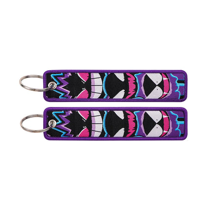 Japanese Anime Elf Monsters Keychain for Cars Backpack Key Holders Embroidery Keyrings Key Tag Jet Tag Accessories Gifts 1pcs