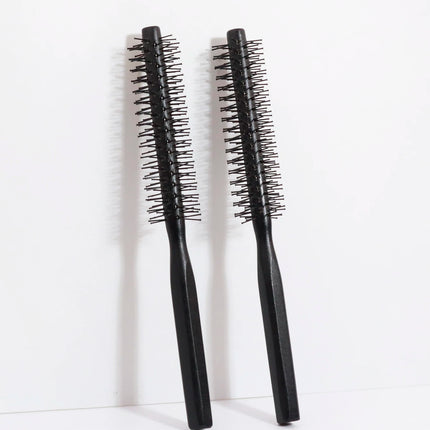 2pcs natural wooden handle cylindrical anti-static professional hair salon combs Special for real hair wigs