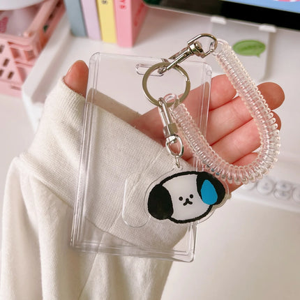 Crystal Butterfly 3 Inch Acrylic Card Holder Photocards Display Credit ID Bank Card Protective Case Keychain Pendant Fashion