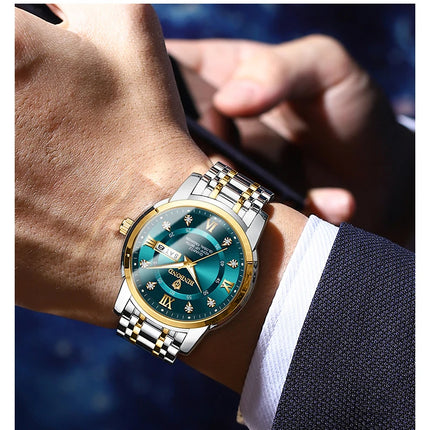 BINBOND Stainless Steel Quartz Wristwatch Top Brand Luxury Clock 3ATM Waterproof Business Men Watches Men Gifts Relojes
